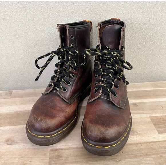 Vintage RARE Dr. Martins 1460 Dark Brown Lace up Leather Boots - Picture 6 of 9